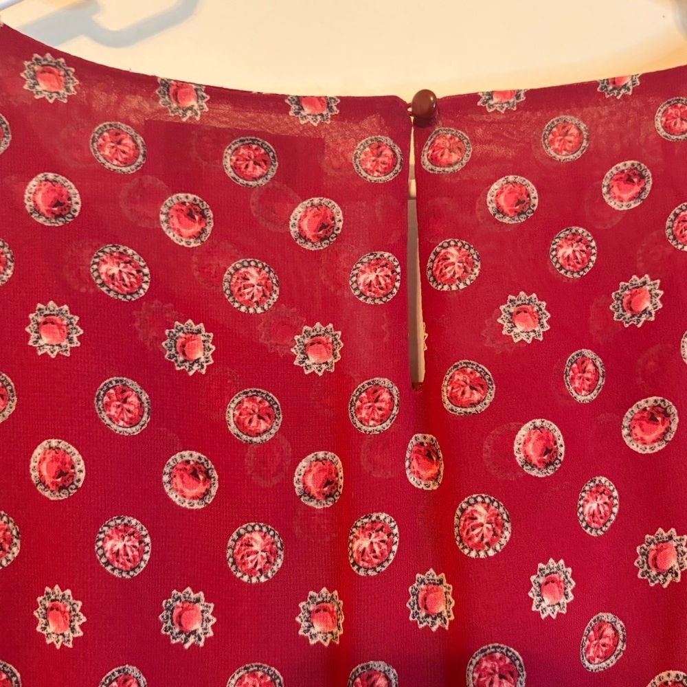 Elle Red Mini Dress with Pattern - Picture 7 of 10